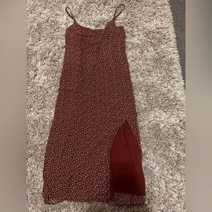 Abercrombie and Fitch Burgundy with polka dots maxi dress.